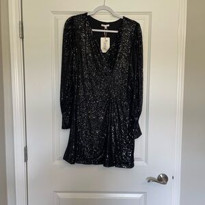 Elegant Black Sequin Wedding Dress